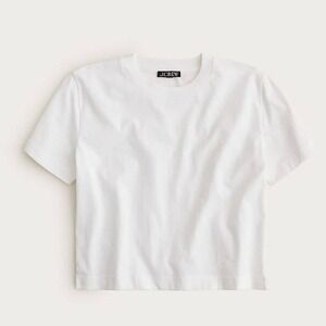 J.Crew Womens White Boxy Short Sleeve Crewneck Cotton T-Shirt Large